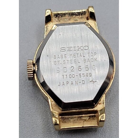 Vintage Seiko Ladies Watch Gold Tone 17 Jewel No Band 1100-5549 New Battery Runs